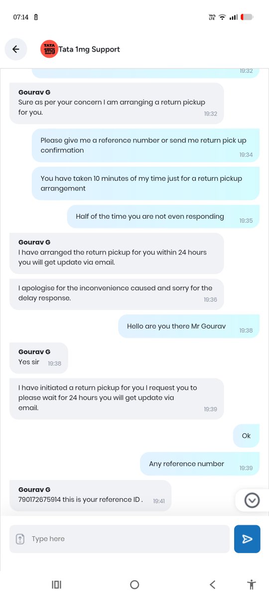 paramjit2k's tweet photo. @1mgOfficial  

I will never order from your app now. Your customer care is just pathetic. You have no idea how to support your customer. This was my last order with Tata1mg. https://t.co/OPJWNLXyhr