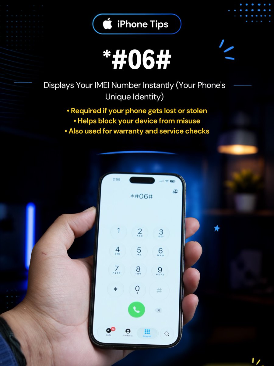 johnthomasqwjsv's tweet photo. iPhone secret codes that actually work! Save and share this post with every iPhone user. Follow for more tips and tricks. https://t.co/OvhAj959uo