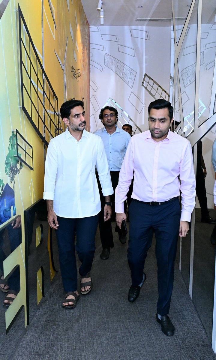 naralokesh's tweet photo. During my Ahmedabad visit, I had the opportunity to visit the Adani Group’s state-of-the-art Energy Monitoring Centre.

Through a fully integrated platform, their power generation assets are monitored in real time, enabling better efficiency, faster decision-making and reduced downtime.

Impressive to see how technology and data are transforming the way large-scale energy infrastructure is managed. Thanks to my friend Karan Adani for hosting me this evening. 

@AdaniOnline