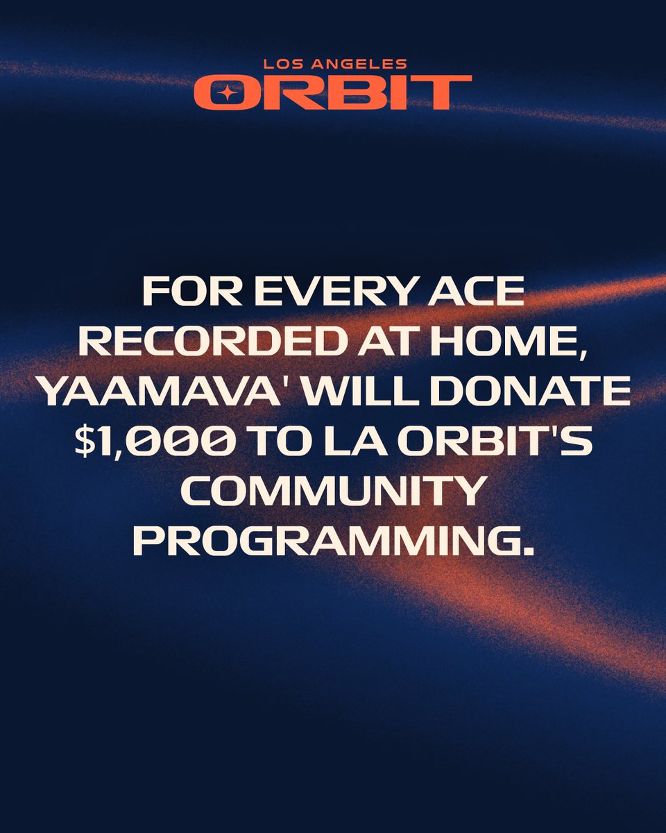 LAOrbitVB's tweet photo. Proud to have @Yaamava as the first Founding Partner of LA Orbit 🤩
#LAOrbit https://t.co/oChwUluP7z