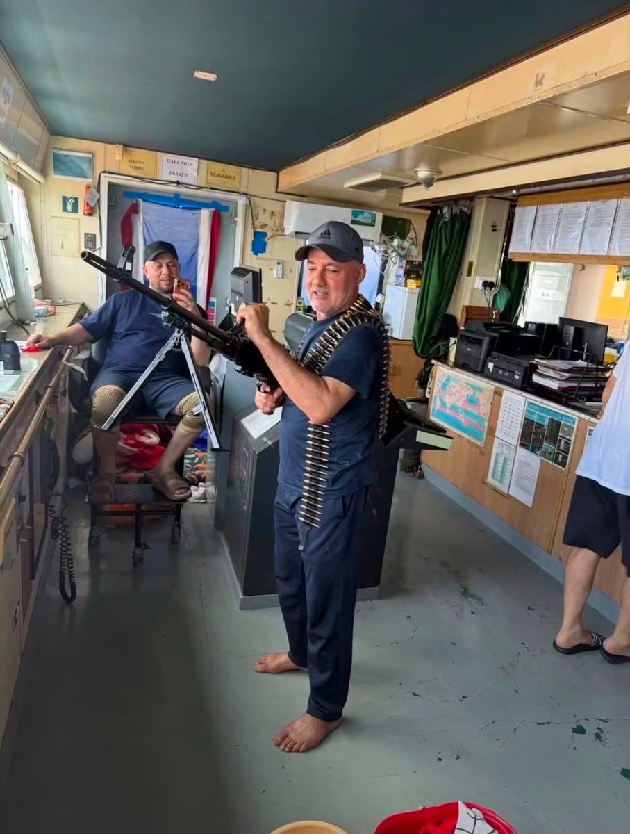 MarioNawfal's tweet photo. 🇮🇶🇸🇴 Iraqi tribal fighters sailed straight into pirate territory to take back their ship and WON

When Somali pirates hijacked an oil tanker owned by a member of Iraq's Al Shaghanba tribe and demanded a ransom, they picked the absolute wrong target. 

Instead of paying up, forty armed tribesmen launched a daring counter raid, storming the vessel and taking it back by force.

Five hours of heavy gunfire and seven captured pirates later, they got their ship back.

Job well done lads. 

Writer: Bri 

https://t.co/dixvnhrx1s