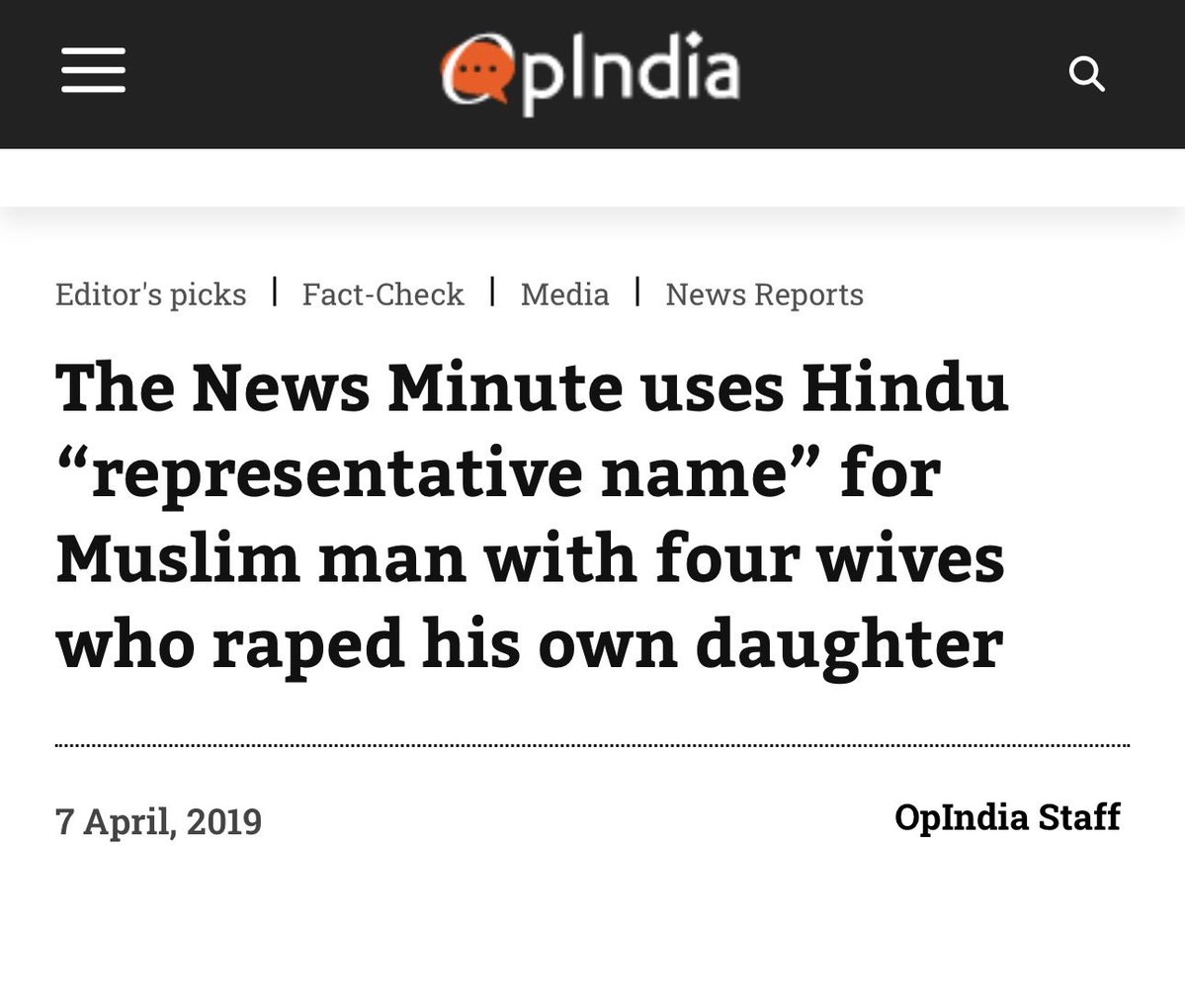 ShefVaidya's tweet photo. Right. So you decided to be the ‘journalist’ who uses ‘representative imaginary Hindu name’ for a Muslim father accused of r@ping his daughter, eh @dhanyarajendran? 

Link to the story is given in comments if anyone is interested in the full details. https://t.co/GNwqjuspCG