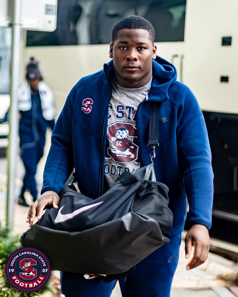 SCState_Fb's tweet photo. #GoDogs

TOUCHED DOWN IN DAYTONA. 🌴😤🐶

The BULLDOGS made it safe! ✅
Meetings handled. Business discussed. Focus LOCKED IN. 🔒

Now it’s time to get some rest… because tomorrow, IT’S GO TIME. 😤🏈

See y’all tomorrow, BULLDOG NATION! 🔴🔵

ROAD BUSINESS. SAME MISSION.
1-0. LEAVE NO DOUBT.

@SCStateAthletic @MEACSports @coachberry77 

#PayTheFEE
#DigDEEP
#STATEofMind
#RaiseTheBAR
🔴🔵🐶🏈