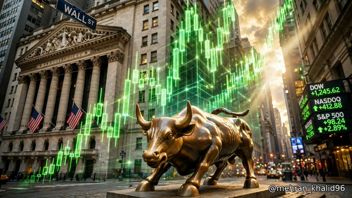 mehran_khalid96's tweet photo. Friday's market tape 📈 Brent slid 2.1% to ~$104.32 on Hormuz-reopening hopes (it nearly hit $110 midweek). Dow +479 to 51,829, S&amp;P within 0.7% of its all-time high — all three indexes finished the week HIGHER. Stocks climbing the wall of worry. #Markets #Stocks #Oil https://t.co/CcDExhgbQ1