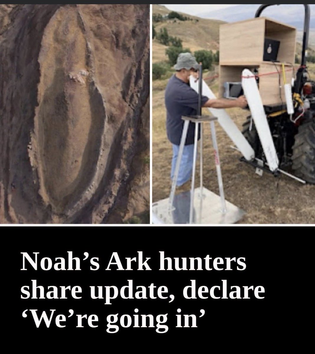 p5yonic's tweet photo. Many still call Noah’s Ark a myth
Drillers at Turkey’s boat shaped formation just recovered layers of rich organic material they believe could be the decayed top decks of the Ark
No bedrock or solid limestone found so far, challenging the “just natural limestone” claim https://t.co/zyra9I8IRw