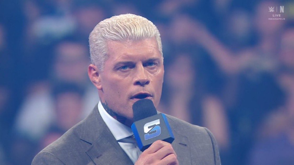 DWETelevision's tweet photo. Cody Rhodes to Randy Orton:

“This time, I promise you that I am going to kick your head off your shoulders… but I can’t promise you that you’ll be the only one.”

#SmackDown https://t.co/RM1C7yB4ji
