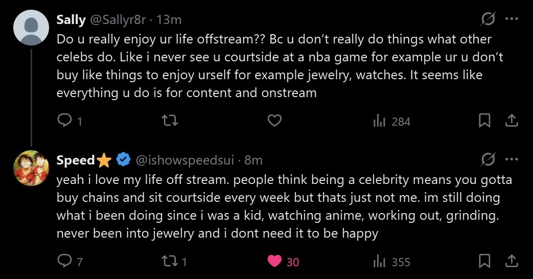 SpeedUpdates1's tweet photo. IShowSpeed talks about loving life and watching anime in his free time 👀👀 https://t.co/plMnabxdFy