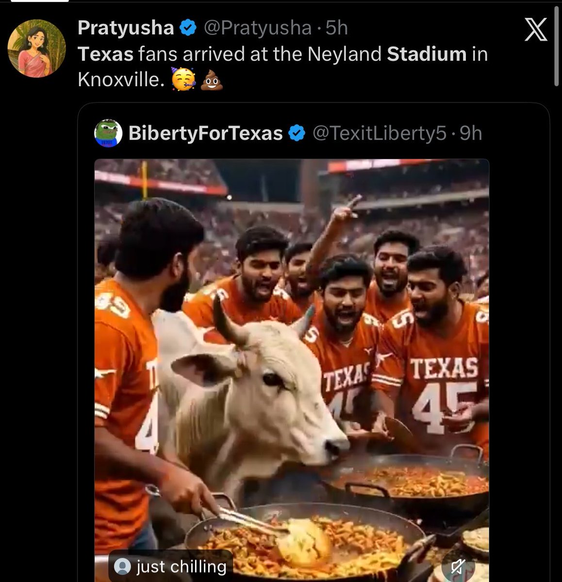 sloppy_steaks's tweet photo. He’s saying this because of the Klan-level racism that is completely normal for SEC fandom btw https://t.co/vi2xHC58FG