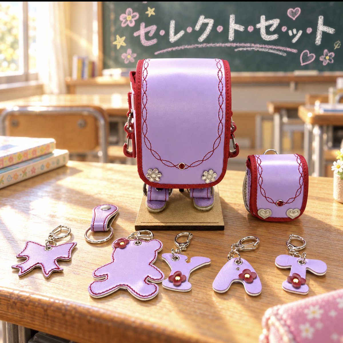 AshaLeather1's tweet photo. 🎀セレクトセット🎀
装飾が少ないシンプルなランドセルを「可愛くしてほしい」とのご希望でリメイク💜
飾り縫いやお花、ハートを添えて可愛さいっぱいに✨
思い出の星の飾りも残しました⭐

#ランドセルリメイク #ミニランドセル https://t.co/OGyDAPGqbZ