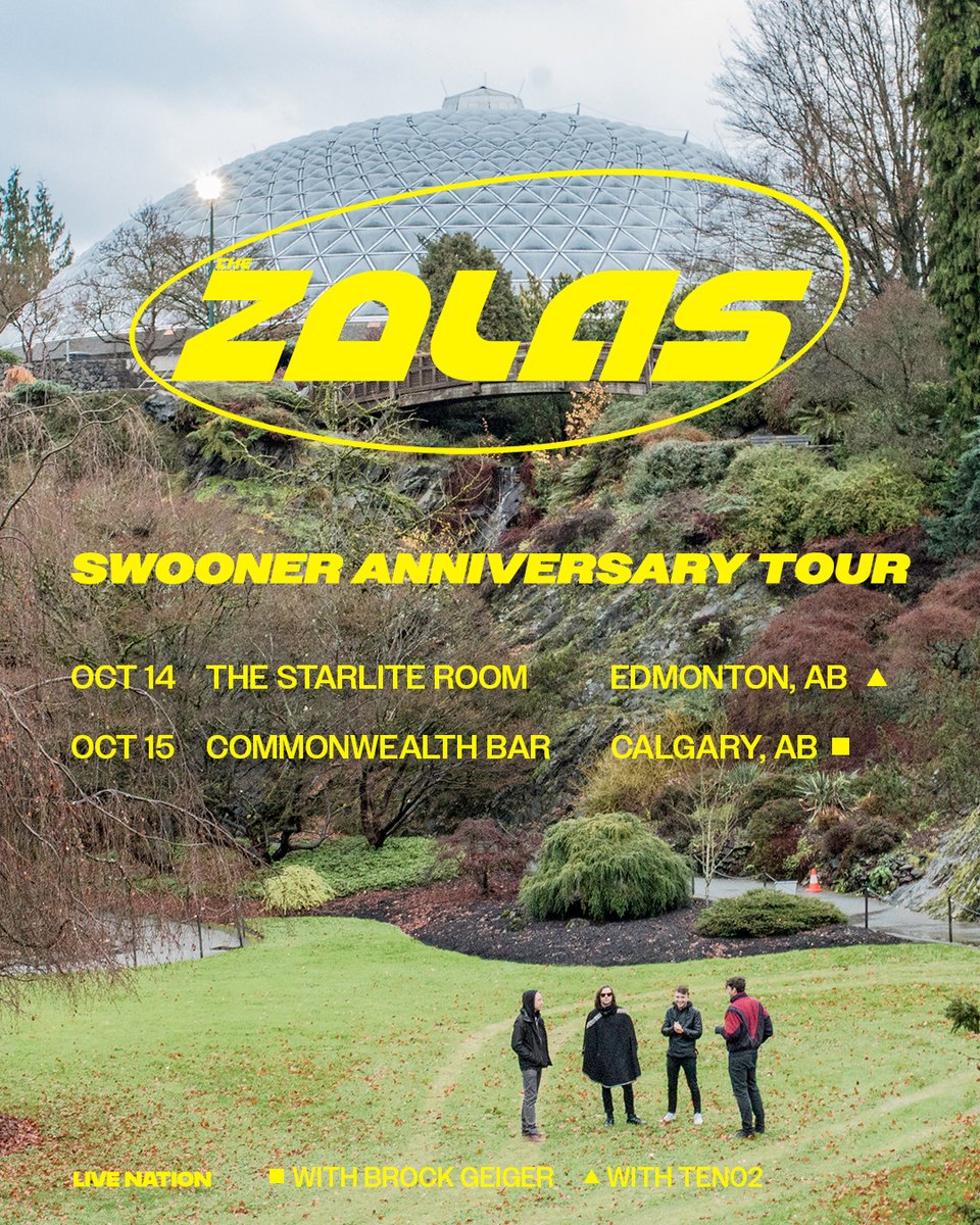 livenationwest's tweet photo. Alberta! Brock Geiger will be joining The Zolas in Calgary and ten02 will be joining them in Edmonton! 

Get your tickets now! https://t.co/stVZaRZtf9 https://t.co/LCj83EMxyS
