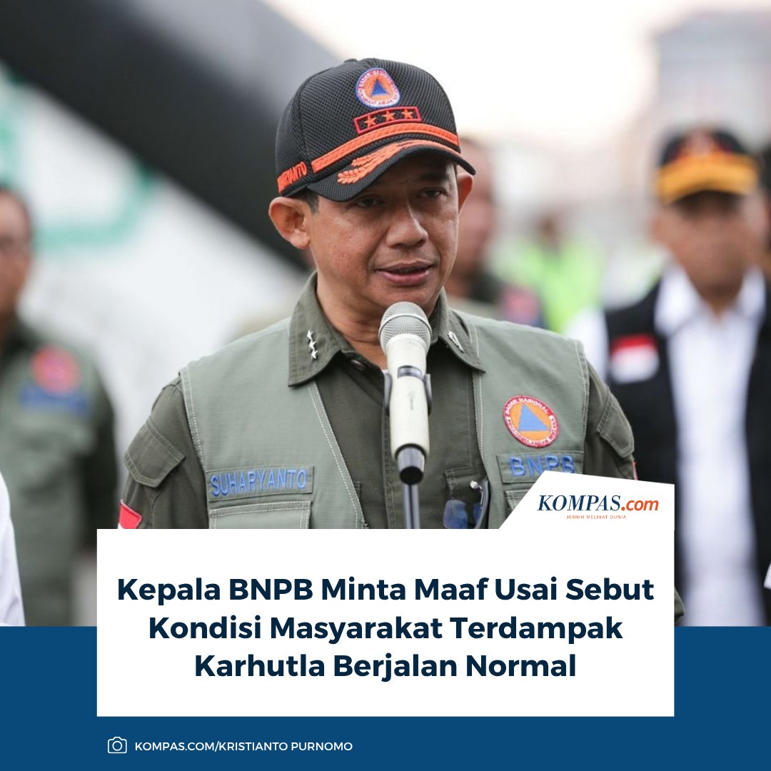 kompascom's tweet photo. Kepala BNPB Minta Maaf Usai Sebut Kondisi Masyarakat Terdampak Karhutla Berjalan Normal

Baca di https://t.co/HJnvI75440 https://t.co/X92rrD67Nl