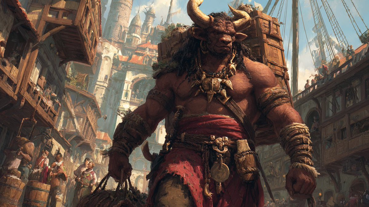EnTrpg93077's tweet photo. 【NPC: Belga】
    A Dach dockworker who hauls heavy cargo along the harbor. While his hulking   build and rough appearance can be intimidating, he is a warmhearted,   compassionate man. He knows plenty about the rumors swirling around local   smuggling operations.
    #TTRPG https://t.co/hjnVX8XSZQ