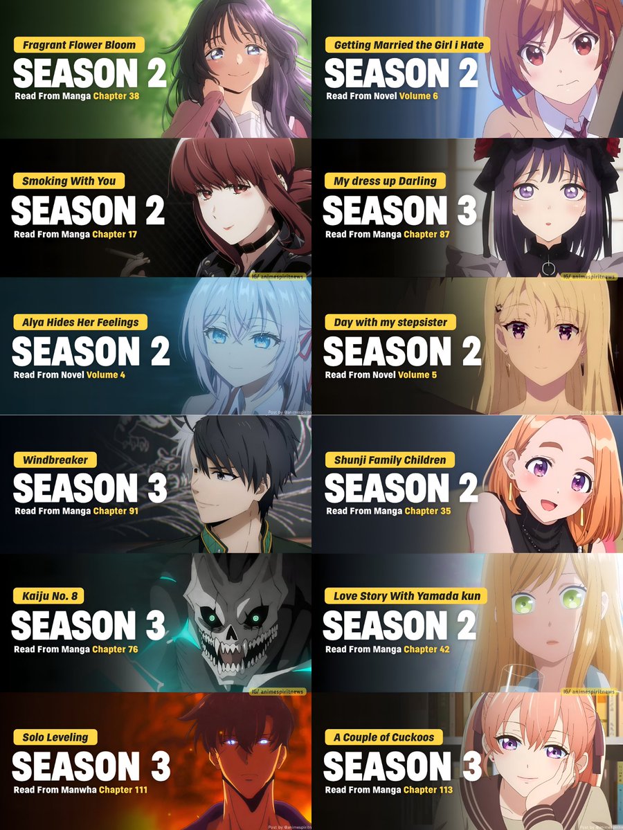 animespiritnews's tweet photo. If you’ve finished this anime season, WHAT TO READ NEXT ! 📖✨ https://t.co/7XnbWWRITa