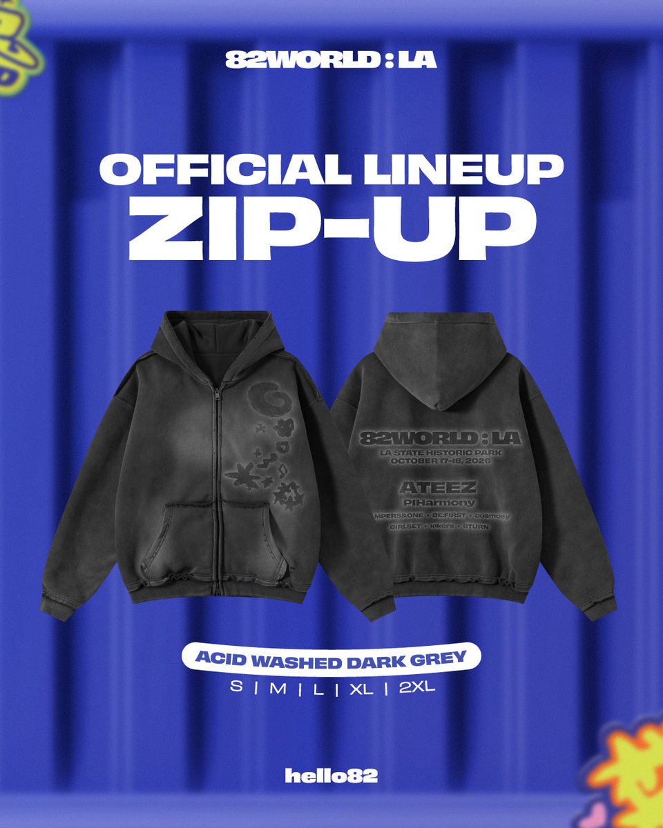 hello82PRESENTS's tweet photo. 82WORLD : LA OFFICIAL MERCH DROP

PRE-ORDER AVAILABLE ONLINE ⬇️
🔗 https://t.co/vpSH6dpnlK — Starting 09.28 7PM PT

AVAILABLE ON-SITE ⬇️
📍 @hello82LA — Starting 10.14

🗓️ October 17-18, 2026
📍 LA State Historic Park

*Online Pre-orders will ship after 82WORLD : LA.
*Select products available at hello82 LA Fan Space.

#82WORLD #82WORLDLA #hello82PRESENTS #hello82