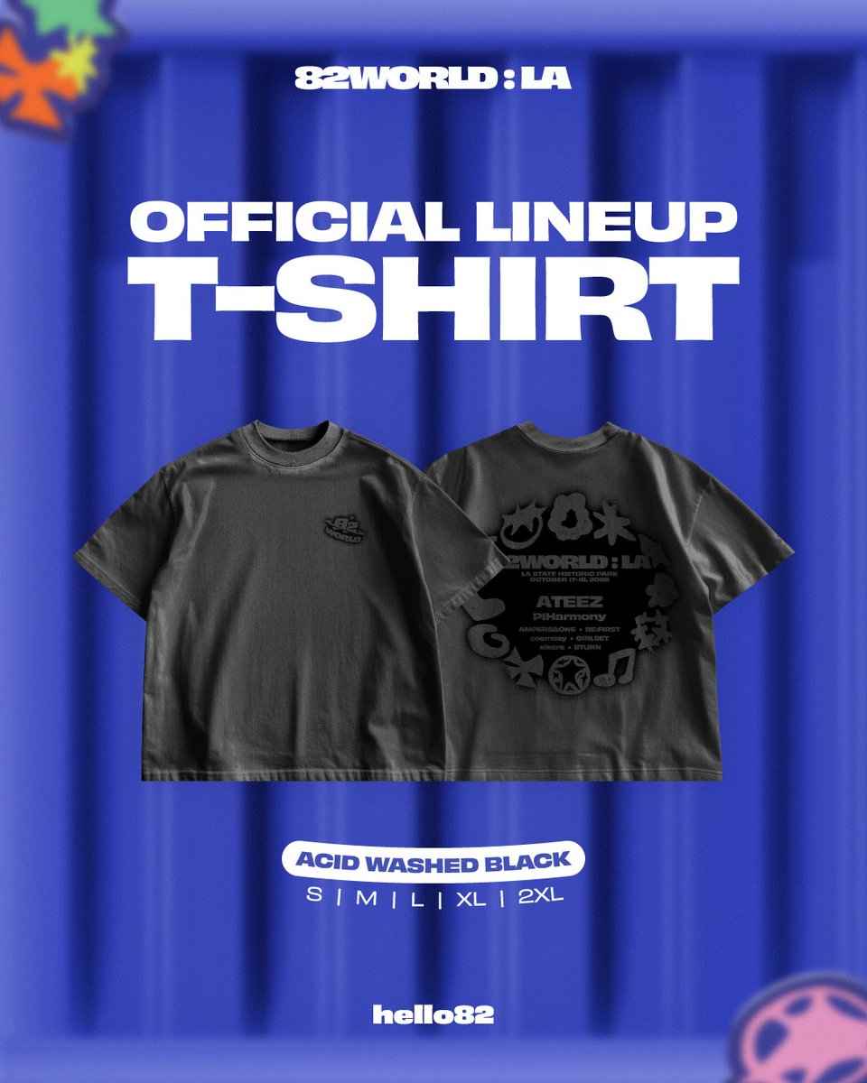 hello82PRESENTS's tweet photo. 82WORLD : LA OFFICIAL MERCH DROP

PRE-ORDER AVAILABLE ONLINE ⬇️
🔗 https://t.co/vpSH6dpnlK — Starting 09.28 7PM PT

AVAILABLE ON-SITE ⬇️
📍 @hello82LA — Starting 10.14

🗓️ October 17-18, 2026
📍 LA State Historic Park

*Online Pre-orders will ship after 82WORLD : LA.
*Select products available at hello82 LA Fan Space.

#82WORLD #82WORLDLA #hello82PRESENTS #hello82