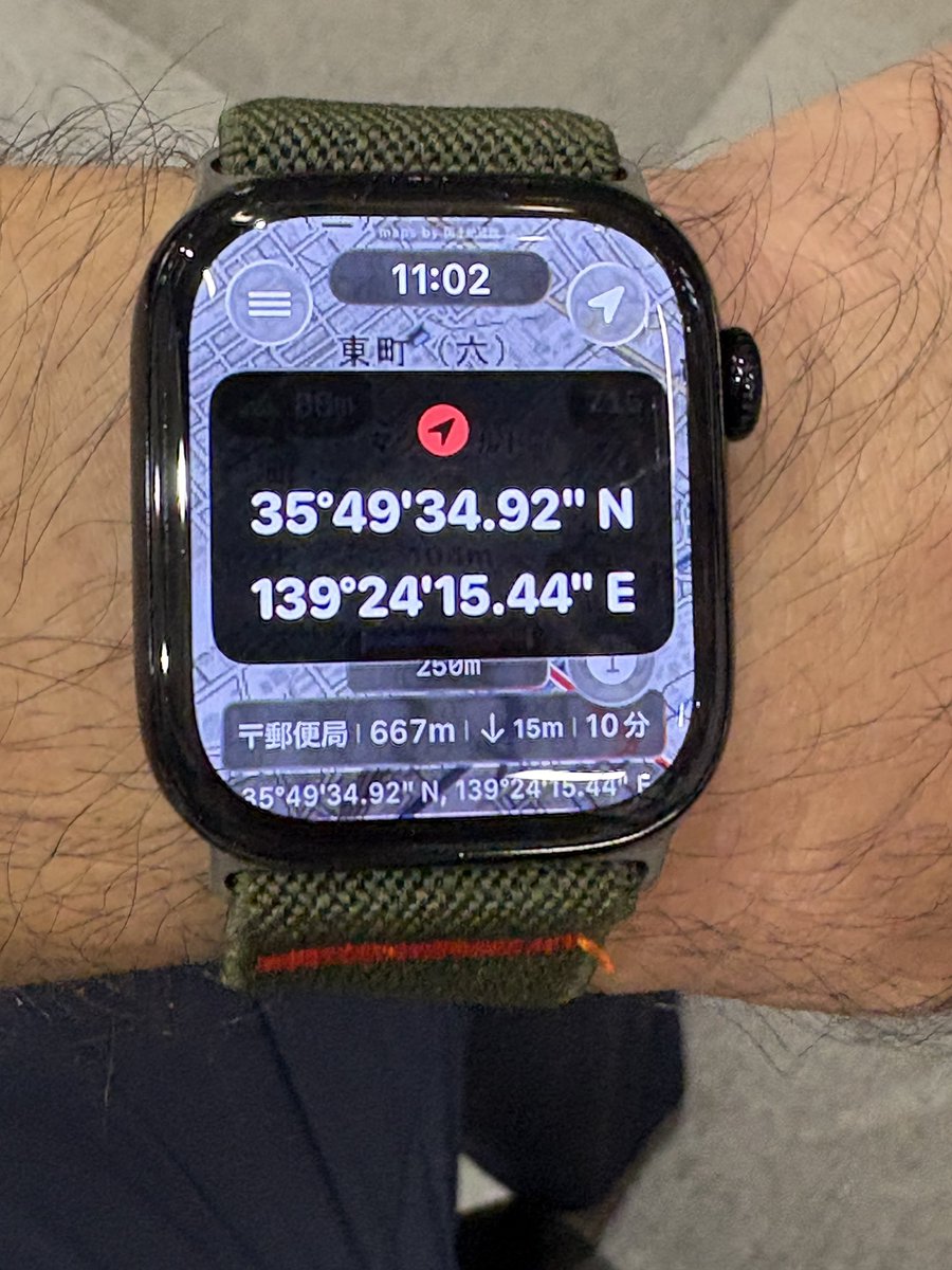 keizi666's tweet photo. Apple Watch版のジオグラフィカが老眼に優しくなったぞ！（まだリリースしてませんが）。ジオグラフィカは作者の老化に従ってアップデートされていきます。そのうち介護の機能が入ります。 https://t.co/rpPt3sRCHB