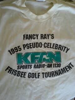 TheFancyRay's tweet photo. 31 YEARS AGO: Fancy Ray’s 1995 Pseudo-Celebrity Frisbee Golf Tournament on KFAN Radio!

I’ve been a celebrated presence in Minneapolis entertainment since the ’90s—and I’ve got the T-shirt to prove it! 

Thanks, Mike Woodley , for preserving this piece of Fancy Ray history! https://t.co/ve6yve40LW