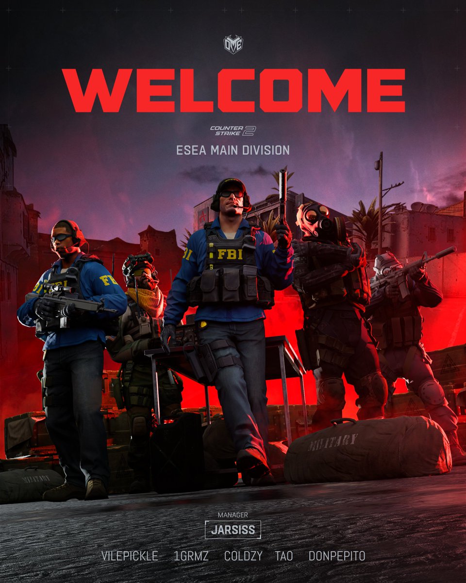 DeathMarkEsport's tweet photo. New game. Same hunger: 

DME is entering CS2 here are the guys who will lead the charge.

Coldzy 🇨🇦 @coldzycs2 
donPepito 🇨🇦 @donPepitooCS 
VilePickle 🇨🇦 @VilePickleCS2 
1Grmz 🇨🇦 @THEREALONEGRMZ 
Tao 🇨🇦 @taharwazu 
Manager - @Jarsiss 

The team will be competing in @ESEA Main starting this season. The competition is tough, but that is exactly the kind of challenge we want to take on.

Welcome to DME, gentlemen.