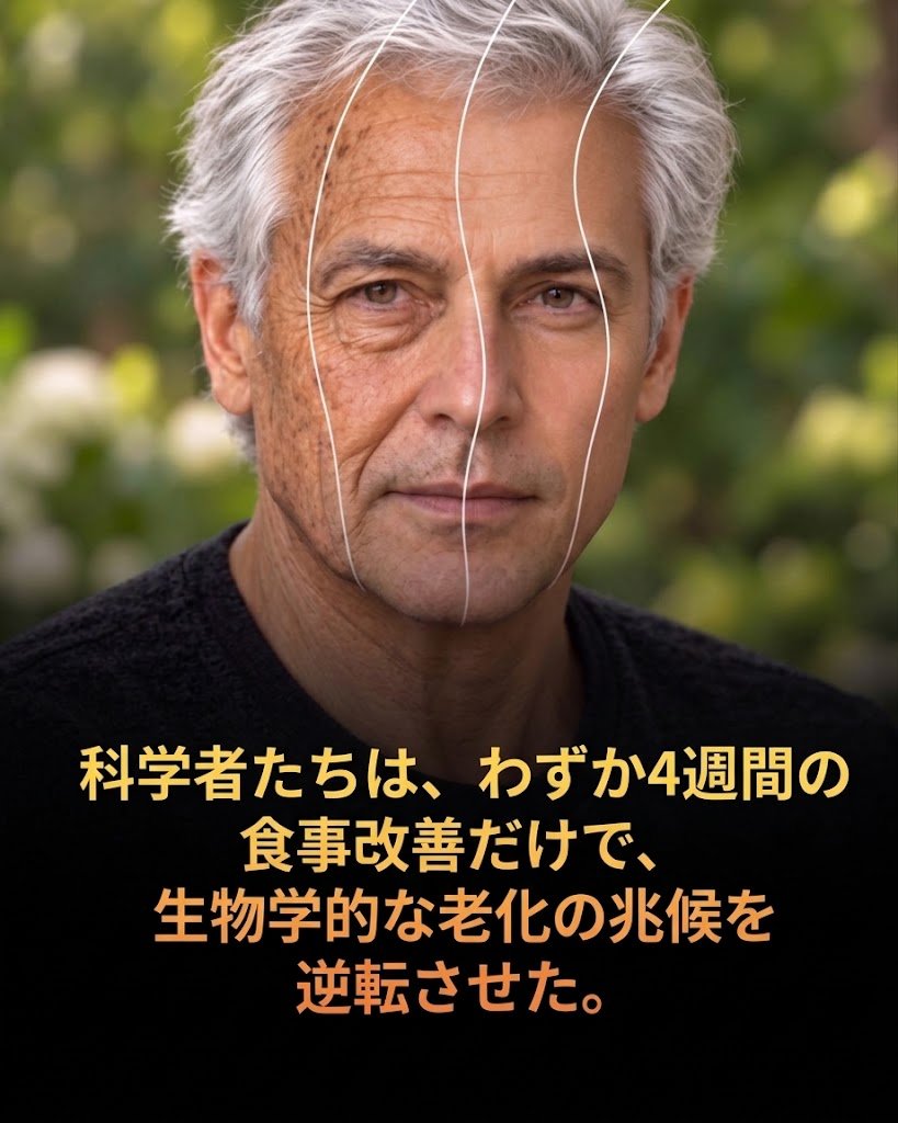 tomisho333's tweet photo. 65歳を過ぎてからでも、食事を変えればたった4週間で生物学的年齢が巻き戻るというシドニー大の最新研究✨
 最も若返り効果が出た「炭水化物53%・脂質28%・タンパク質14%」って、ご飯・魚・野菜中心の日本の昔ながらの和食スタイルそのもの。
極端な制限より、基本のバランスに戻すのが一番のアンチエイジングかも⁉️