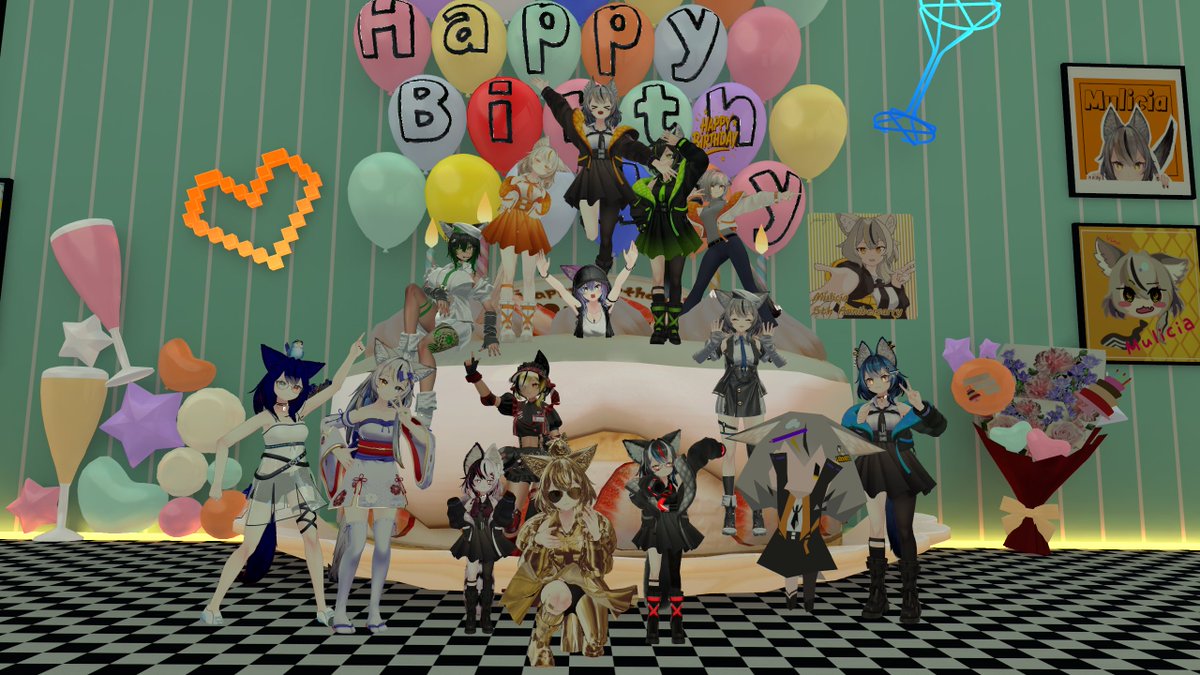 Tsunaka_Scarlet's tweet photo. 昨日は私たちの小さなミュリシアの誕生日で、終わったのはすごく遅くだったけど、新しいミュリシアたちにも出会えたよ
#Mulicia3D
#Mulicia集会 https://t.co/P8u67V7pjd