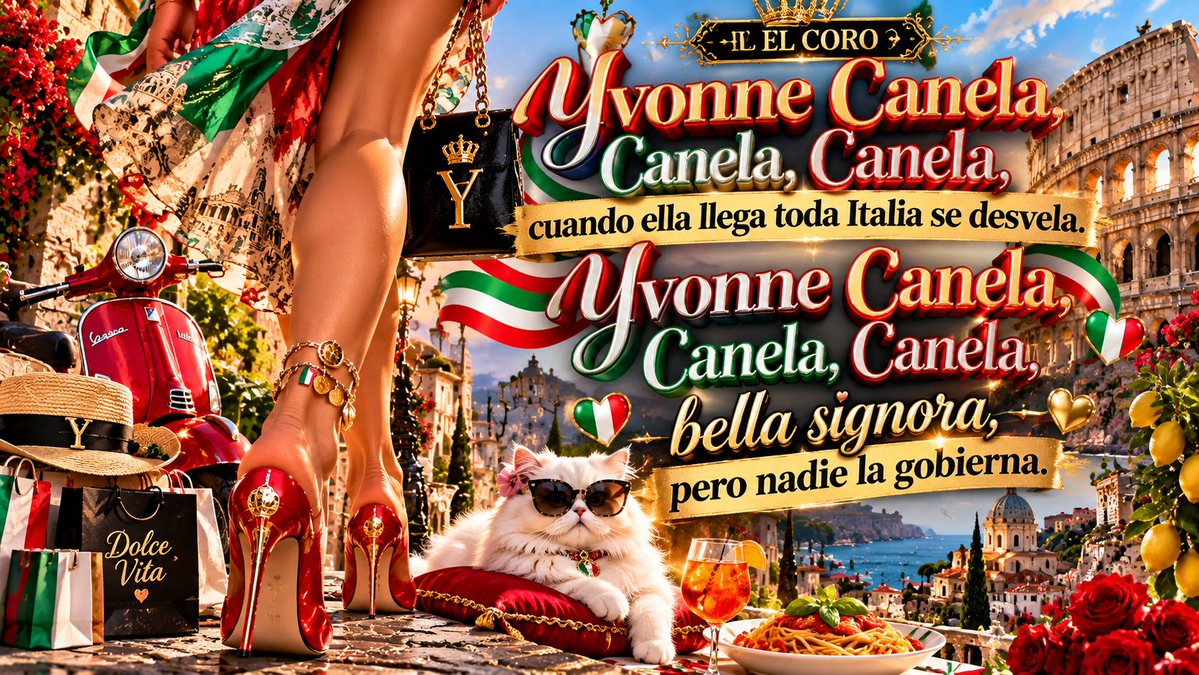 SuperComentario's tweet photo. YVONNE CANELA 🇮🇹✨ | LA DOLCE VITA 🍋👠 | Canción Oficial https://t.co/7JMYJPVVQf via @YouTube https://t.co/ZmkHbeWLYG