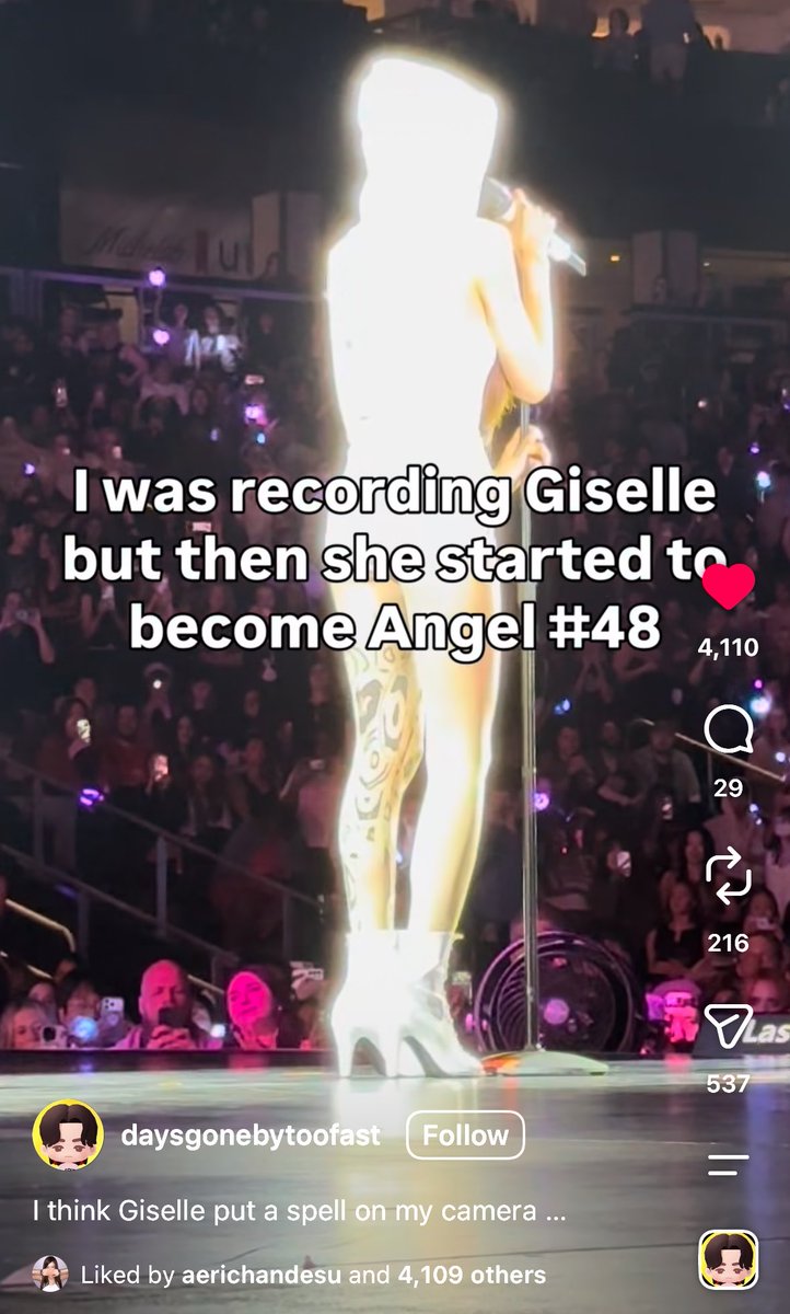 kirinyangz's tweet photo. lmaoo giselle liked this reel 😆 https://t.co/kZ4RFkT5gJ