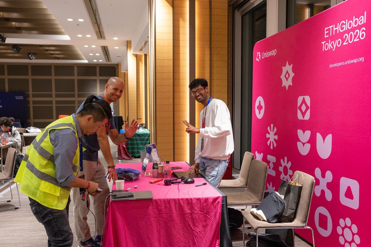 ETHGlobal's tweet photo. ETHGlobal Tokyo Partner Spotlight: @UniswapFND

The Uniswap stack gives developers tools to build onchain finance, from AMMs and v4 hooks to APIs and shared liquidity.

Plenty to experiment with. Looking forward to seeing what teams ship. https://t.co/xymcx3gQg4