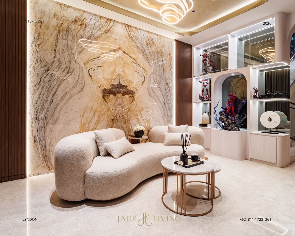 violetandersona's tweet photo. Where luxury meets comfort. Statement marble, softly curved furniture, and ambient lighting come together to create a sophisticated yet inviting space—designed not just to impress, but to be truly lived in. https://t.co/PSveqhakrA