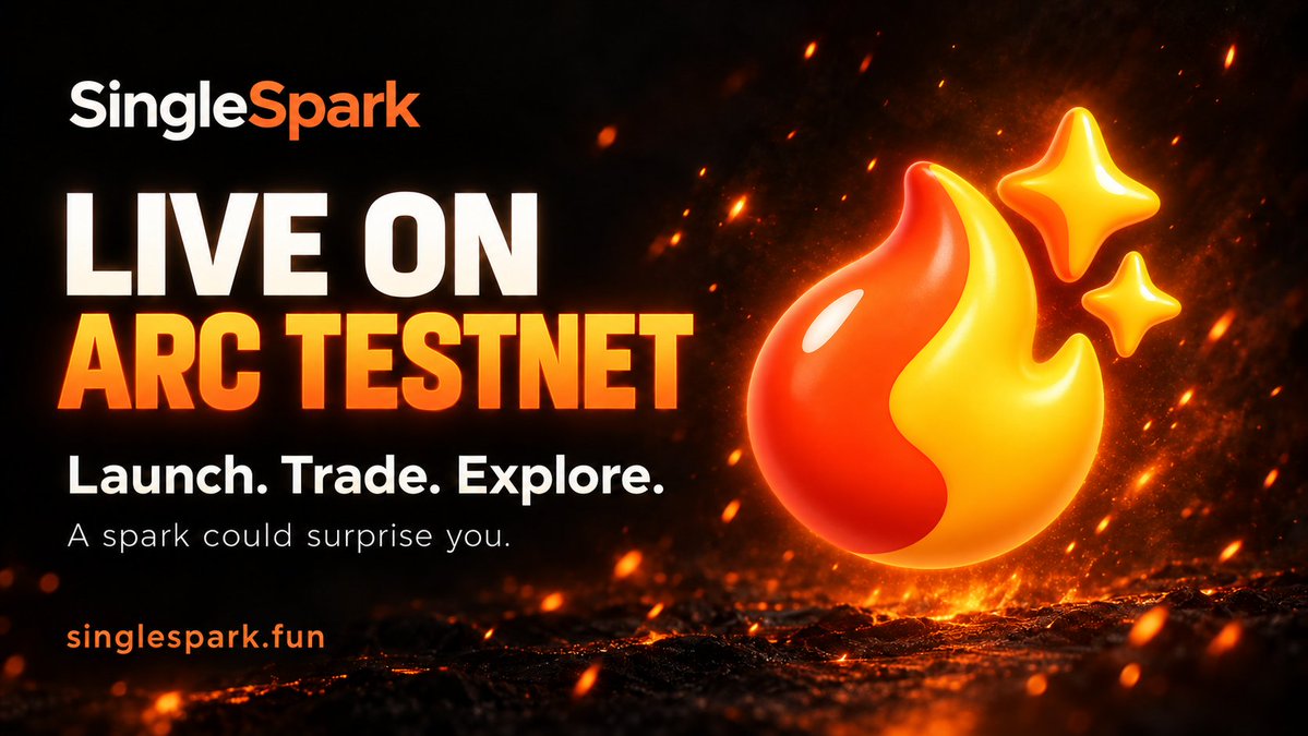 singlespark_fun's tweet photo. 🔥 SingleSpark is now live on ARC Testnet!

Launch a meme, make a trade, and explore. You never know what surprises you might discover. ✨

Start here 👉 https://t.co/zqIC380IyM

#SingleSpark #ARC #Testnet https://t.co/jtsQcO00Nm