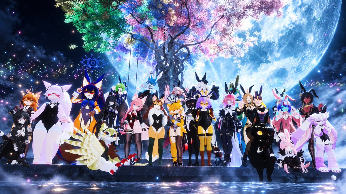 lope_peca's tweet photo. おはよ～ございます🐾✨️
昨晩は十五夜、中秋の名月で開催されたFoxTailさんのメスケモバニー集会に参加させていただきました！
みなさん渾身のバニー改変で360°全方位眼福でございました🥰
今年のバニーはこれで出し納めかな？ｗ

#おはようＶTuber #VRC https://t.co/YsLhiqedQr
