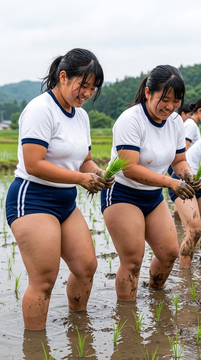 mutifukuyoka's tweet photo. 田植えのシーズンは過ぎましたが…
水着フェチの方もブルマフェチの方も体操服フェチの方もポッチャリフェチの方も泥んこフェチの方も。色んな方に楽しめるようなバリエーションにしました😁 https://t.co/nDNRkj187S