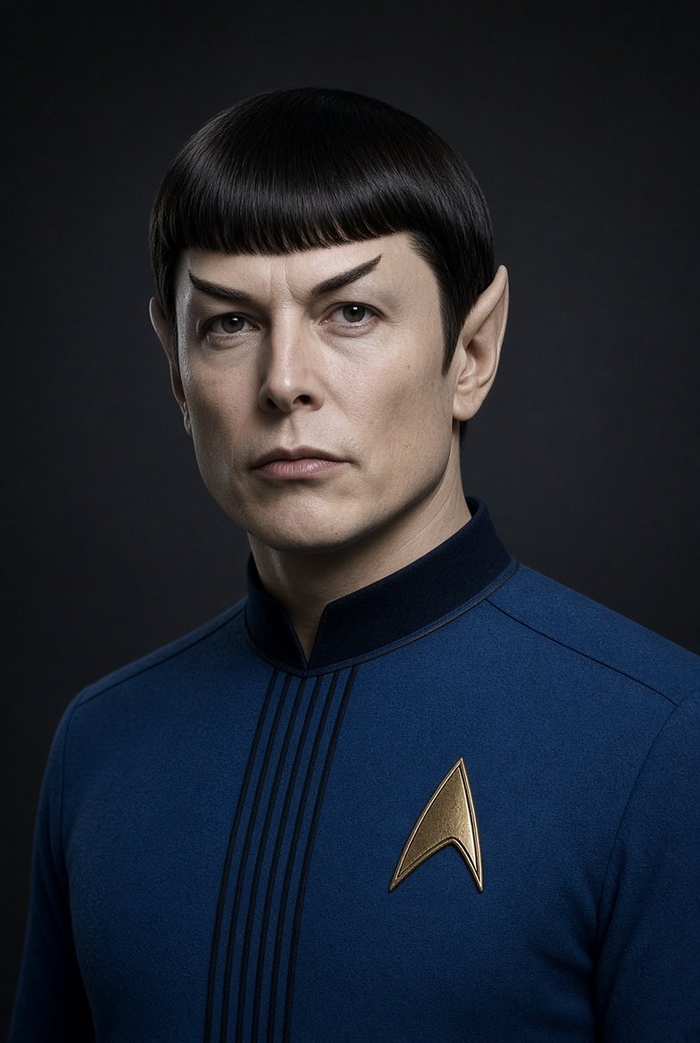 XWireNR's tweet photo. @WilliamShatner I’d like to see a Star Trek with Elon musk as first / science officer. https://t.co/0vVvfmnnSM