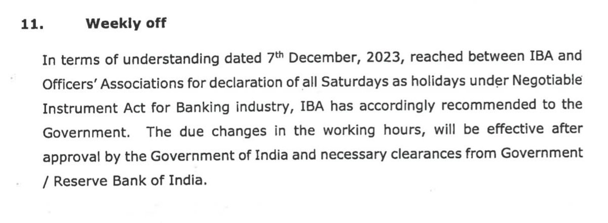 MahatojMeena's tweet photo. 5-Day Banking: Facts vs. Narrative

अब कुछ “sources” के हवाले से कहा जा रहा है कि Government ने #5DaysWorking को कभी consider ही नहीं किया। लेकिन उपलब्ध official record एक अलग chronology दिखाता है।

12 July 2023: IBA ने Government को सभी Saturdays को banking holiday घोषित करने का proposal भेजा।
7 December 2023: IBA–Unions/Associations understanding में दर्ज हुआ कि IBA ने Government को recommendation दी है और इसे pursue किया जाएगा।
8 March 2024: 12th Bipartite Settlement/9th Joint Note में स्पष्ट रूप से दर्ज हुआ कि IBA ने Government को recommendation कर दी है और implementation Government of India की approval तथा necessary Government/RBI clearances के बाद होगा और 10 February 2026 को Rajya Sabha में Finance Ministry के लिखित उत्तर में भी Government ने स्वयं स्वीकार किया कि IBA ने 12 July 2023 को सभी Saturdays को banking holiday घोषित करने का proposal Government को submit किया था। इसी उत्तर में 2015 में 2nd और 4th Saturdays को holiday घोषित किए जाने का भी उल्लेख है। 

फिर सवाल सीधा है: अगर proposal Government को मिला था, IBA ने recommendation की थी और Bipartite Settlement में इसे formally record किया गया था, तो आज यह कहना कि Government ने इस विषय पर कभी चर्चा/consideration ही नहीं किया—इसका आधार क्या है?

Bank employees ने देश की banking व्यवस्था को हर चुनौती में मजबूती से संभाला है—Demonetisation से लेकर Government schemes के implementation तक, आज वही banking workforce वर्षों पुरानी 5-Day Banking की मांग पर स्पष्ट निर्णय की प्रतीक्षा कर रही ह��, जबकि उन्हें Sunday को भी banking operations के लिए बुलाया जा रहा है।जो इतिहास में पहली बार हो रहा है , बैंको के राष्ट्रीयकरण के टाइम भी ऐसा नहीं हुआ , नोटबंदी के टाइम भी ऐसा नहीं हुआ , लेकिन अब ऐसा हो रहा ।

Bankers को केवल आश्वासन नहीं, clarity चाहिए, Government को 5-Day Banking पर अपनी स्पष्ट और पारदर्शी स्थिति देश के लाखों bank employees के सामने रखनी चाहिए।

The record is clear. The question now is: what is holding up the decision?

#5DayBanking #FiveDayBanking #BankEmployees #UFBU #IBA