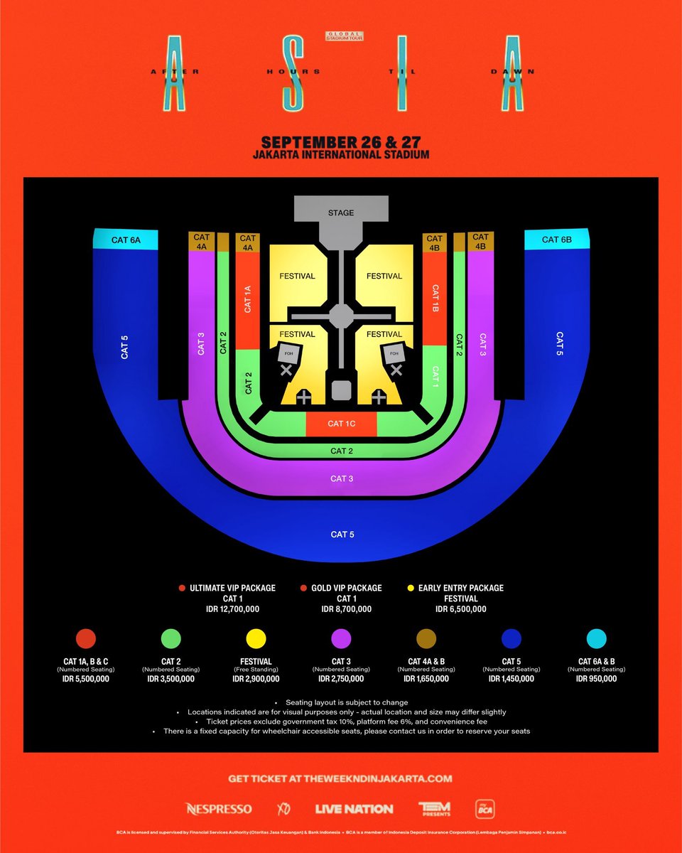 Sammyzakay0's tweet photo. #WTS 

The weeknd Cat 1 Day 1 ,2

2️⃣CAT 1 A 2 tickets 
2️⃣CAT 2 2tickets

Dm to buy now 
Global fans ok 

#theweekndinjakarta #wts #theweeknd #wtb https://t.co/U47GD17h4u