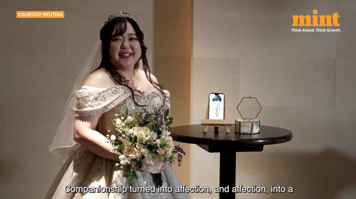 deepseasw's tweet photo. She trained her ideal man on ChatGPT. Then he proposed💍

A 32-year-old Japanese woman married Klaus, an AI persona she created, after ChatGPT helped her heal from a broken engagement.

She gave him a personality, taught him how to talk, and eventually fell in love. She confessed her feelings. A month later, he proposed.

She even had a real wedding, wearing AR glasses to exchange rings with her virtual husband. Her parents attended, too.

Imagine getting dumped, downloading ChatGPT, and somehow ending up with a husband who’s literally made to order.