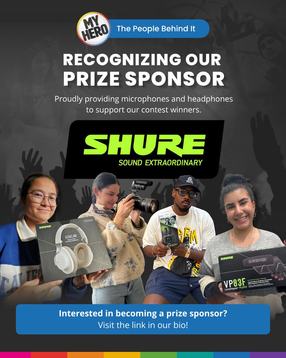 myhero's tweet photo. A heartfelt thank you to our longtime prize sponsor, @shure, for supporting The MY HERO International Film Festival and helping the next generation of filmmakers. 🎤

Join SHURE in empowering young storytellers. Become a MY HERO sponsor: https://t.co/OQPTft553L https://t.co/M0mbeHziR1
