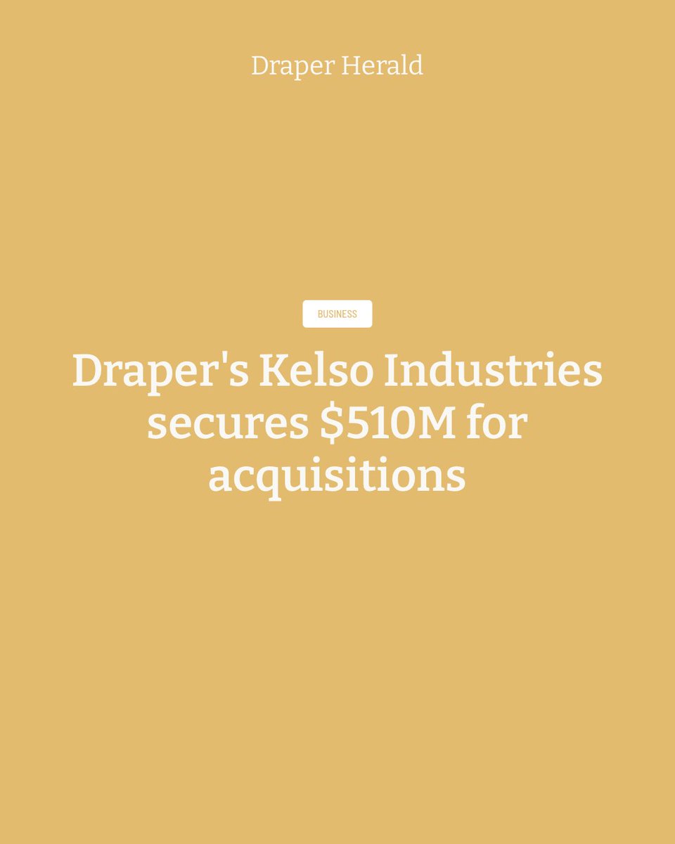WasatchRegional's tweet photo. Draper-based Kelso Industries, a mechanical, electrical and plumbing contractor with more than 4,000 employees, has secured $510 million in new capital to fund acquisitions and expand nationwide. 

Read more: https://t.co/4QHHDdGuV7 

#DraperUtah https://t.co/ZC8quKThhI