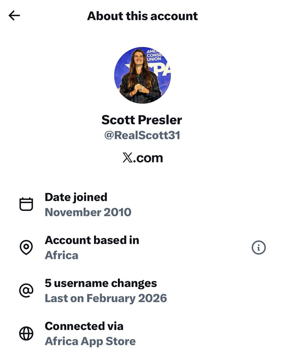 ScottPresler's tweet photo. VICTORY!

An African account that was trying to impersonate me &amp; scam my followers was suspended. 

Thank you, X.

This is my only account. https://t.co/Mur2j3uPUr