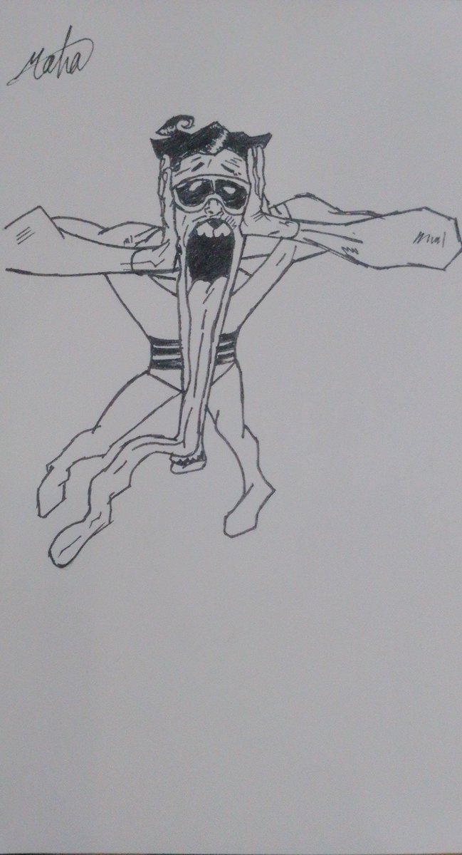 Maha____014's tweet photo. Really hate this character don't know why I drew him 
#plasticman #dc #art https://t.co/4GPT9f0dwt