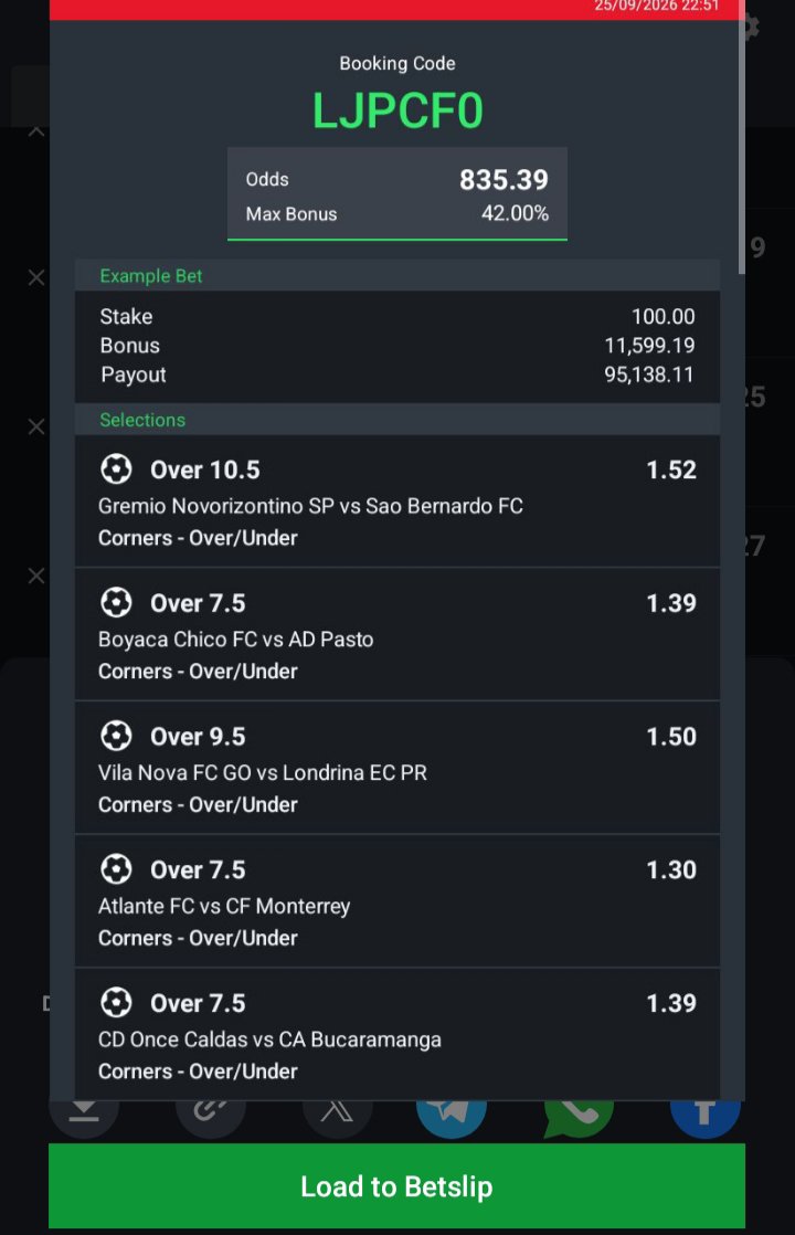 scantyCF's tweet photo. Midnight overs and corners ⚽
800 odds ✅
Sportybet code: LJPCF0 💥
..............
Bet responsibly 💯 
Sporty / Booking / Edit https://t.co/zlK01oduxB