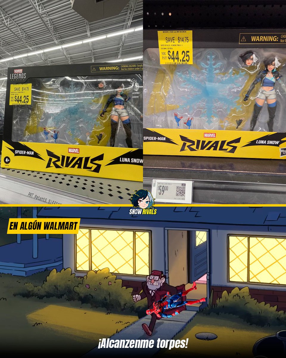 Snow_Rivals's tweet photo. NO QUIEREN A LUNA SNOW 😭

En diversas tiendas Walmart se ha reportado la desaparición de varias figuras de Marvel Legends de Spider-man, lo curioso es que la figura viene en un paquete doble junto a Luna Snow.

Pero al parecer a la gente no le interesa la figura de Luna y solo se han llevado la de Spidey XD, ante esto Walmart ha puesto en descuento las figuras de Luna Restantes, algunos rumoran que este paquete doble fue estrategia precisamente para Luna Snow pero no contaban con lo que sucedió recientemente XD.

 #marvelRivals #marvelrivalslatam #marvelrivalsnews #marvelrivalsmemes