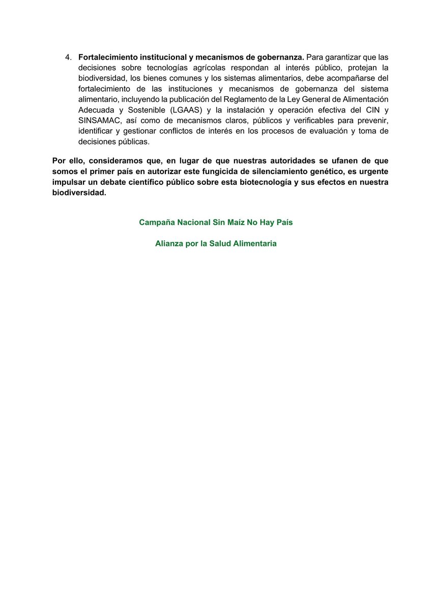 elpoderdelc's tweet photo. 🤨México se convirtió en el primer país del mundo en aprobar un fungicida de ARN de interferencia (ARNi) para la vid, otorgado por @COFEPRIS a GreenLight Biosciences.
La autorización tomó solo 9 meses, mientras que en la UE la tecnología sigue en debate por sus riesgos a largo plazo.
📢😰México no debe ser un campo de experimentación.
Lee la exigencia colectiva junto con @actuaporlasalud y @cnsmnhpmx 
https://t.co/upd9rSf6hu