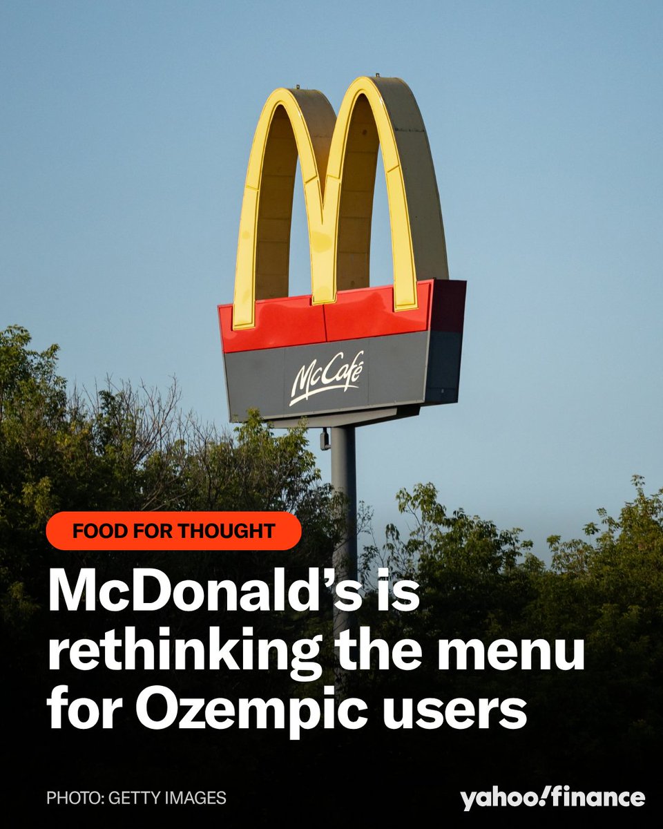 YahooFinance's tweet photo. McDonald's is adding more protein options as eating habits shift.

McDonald's says 84% of households with a GLP-1 user still eat there — and it's looking at ways to keep them coming back.

Grilled chicken and salads, both cut from the menu in 2020, could return alongside new bowls and protein-forward options at breakfast, lunch and dinner. Nothing's locked in yet, and the rollout will vary by market.

Would you eat at McDonald's more often if the menu leaned healthier?

Read more: https://t.co/BWIataBmCf