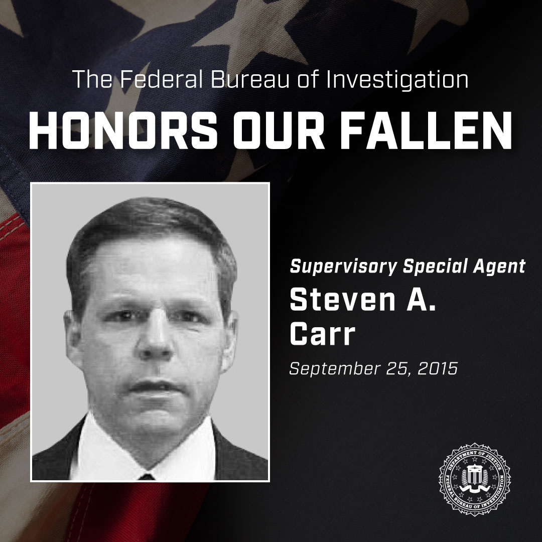 FBIPortland's tweet photo. The #FBI Wall of Honor remembers Special Agent Steven A. Carr, who died on September 25, 2015, from health complications associated with exposure to toxic air during 9/11 recovery efforts. https://t.co/Lcd4xPZtIX https://t.co/sZfuKFpg50