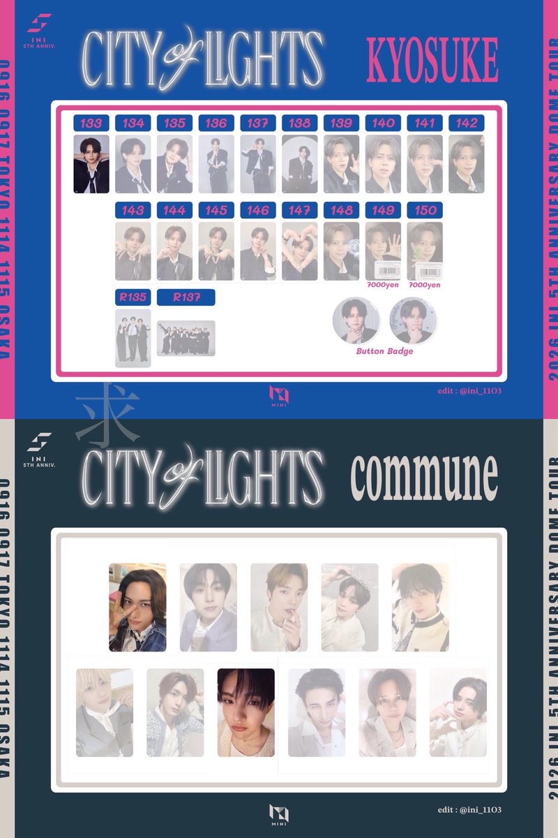 rht_ini's tweet photo. #INI交換 ラントレ 7000円トレカ ��ミューン CITY OF LIGHTS 

譲》
木村 133
許 133② 139② 145
田島 134 142 146
後藤 134 
尾崎 138
佐野 136 141 145 147
池﨑 146
松田 134② 138 142 144 149

求》
藤牧 133 149 150
commune 池﨑 田島

ラントレ以外比率違い（当方n:1）可

⚠︎郵送希望 https://t.co/bt7LZb9dnQ