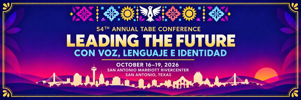 TA4BE's tweet photo. 🎉 #TABE2026 arrives in #SanAntonio! Registration is still open for the conference, post-conference institutes, and school visits—book your hotel and sign up at https://t.co/of3MwwdCfT. ¡Nos vemos en San Antonio! https://t.co/wrBpvS4zIR