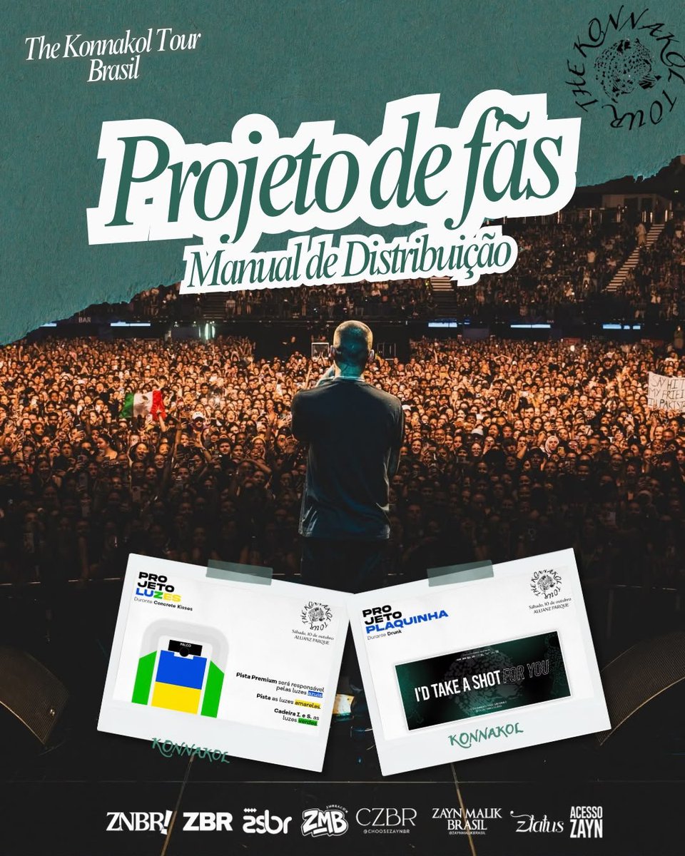 ZaynSquadBrasil's tweet photo. MANUAL DE DISTRIBUIÇÃO • PROJETO DE FÃS (THE KONNAKOL TOUR BRASIL) 🇧🇷✨

Vem conferir todos os detalhes sobre a entrega dos kits e as ações durante o show! https://t.co/6T9krCOHWg