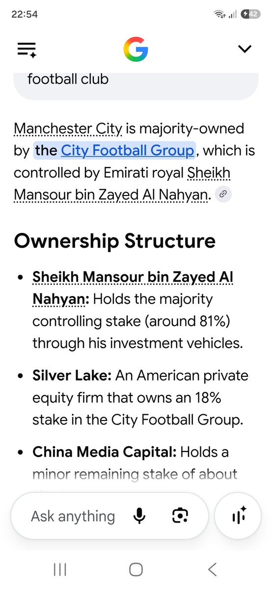 malcolmlynesz6's tweet photo. Reading the news: Manchester City has been found to be flaunting rules . A quick search turns up it's majority owned by someone in the middle east. I was educated https://t.co/onmfvQnywt