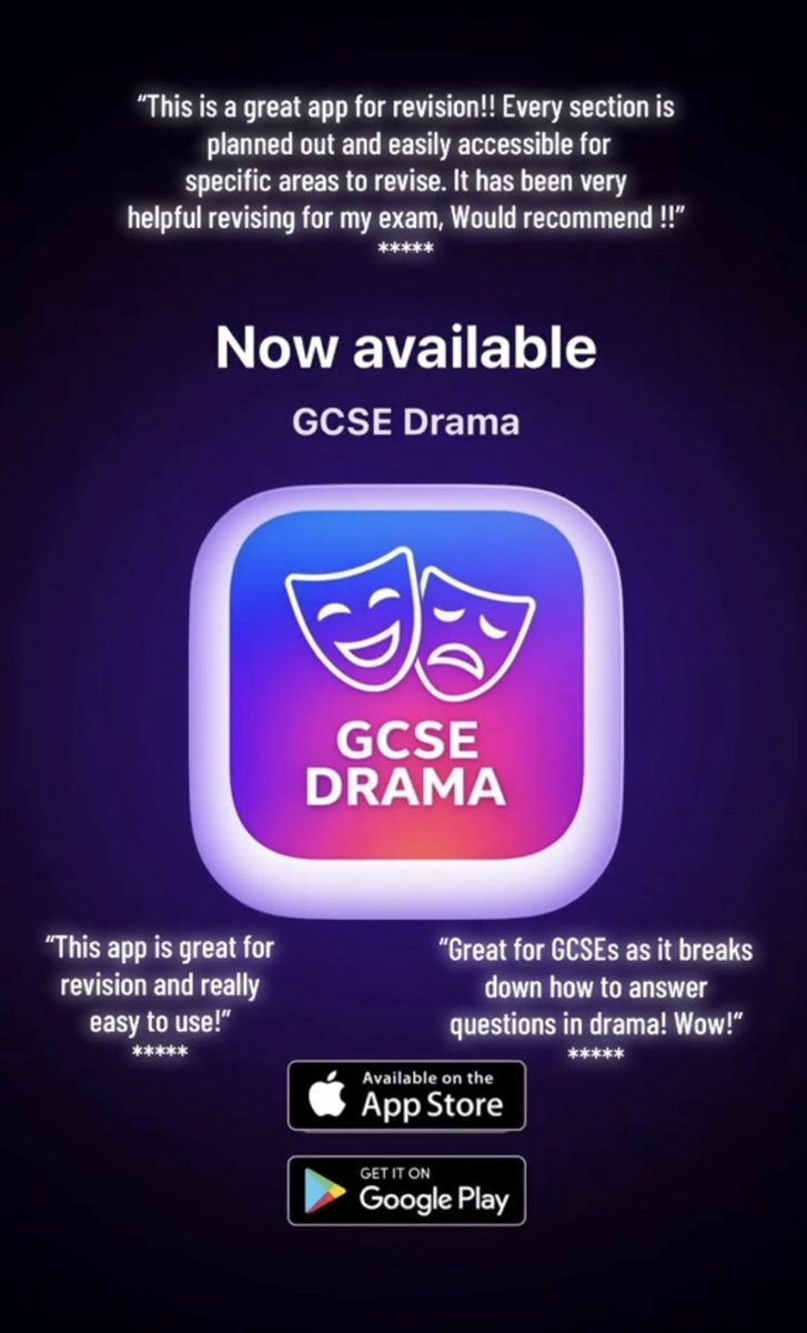 DammGoodDrake's tweet photo. For GCSE Drama AQA Specification - £14.99 - No Subscription

Link App Store - https://t.co/z05uyJDjxG

Link Google Play - https://t.co/Dyr6UAfcga

#revision #Gcse #drama #coursework #year11 #year10 #gcsedrama #gcseapp #student #revise https://t.co/looEQMfnBx