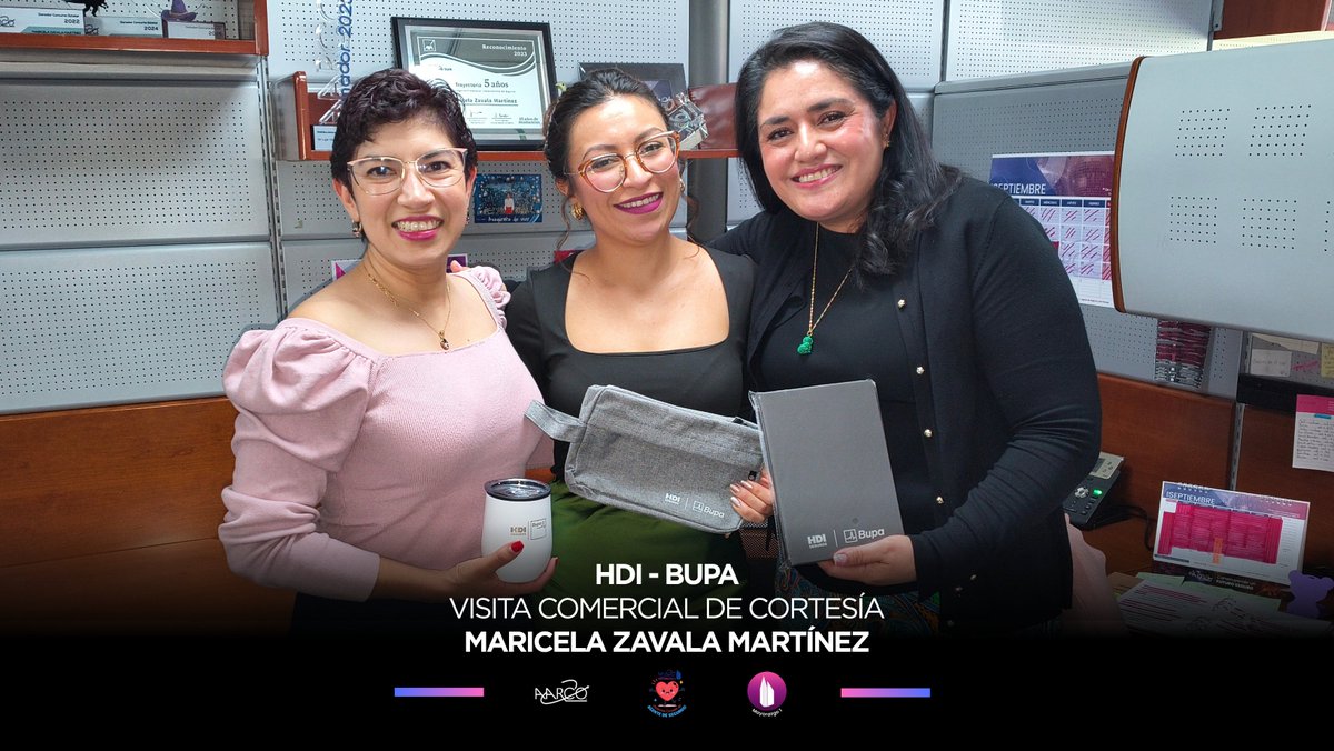 aarcomayorazgo1's tweet photo. Daniela Molina, representante de HDI-BUPA, se reunió con nuestra asociada Maricela Zavala Martínez, para fortalecer nuestro compromiso de servicio y atención personalizada.
.
.
.
#Aarco #AarcoMayorazgo1 #ConstruyendoUnFuturoSeguro #TenemosCorazóndeAgente #Aarcorazón #HDIBUPA https://t.co/nBYpGSIDBk